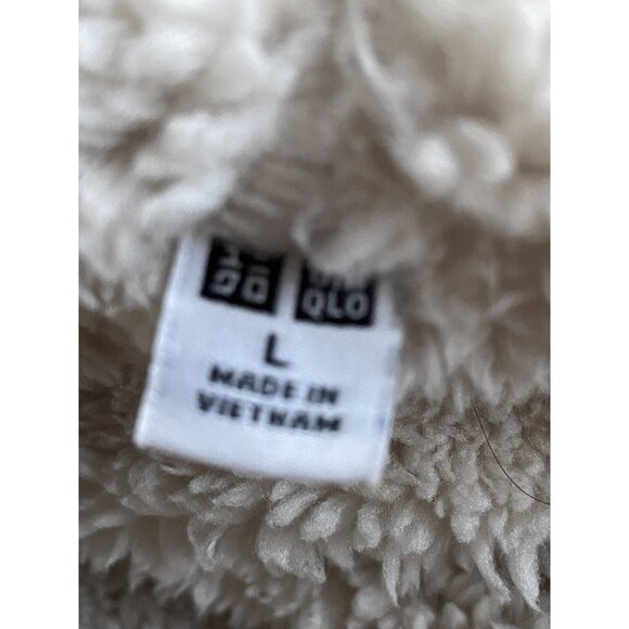 Uniqlo Womens Sherpa Lined Hoodie Full Zip Jacket  Size Large Peach - Picture 6 of 6